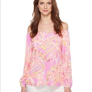 Lilly Pulitzer Enna Off the Shoulder Cotton Top XS